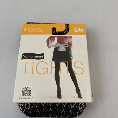 NEW No nonsense S/M Openwork Fishnet Tights Black Small / Medium NWT